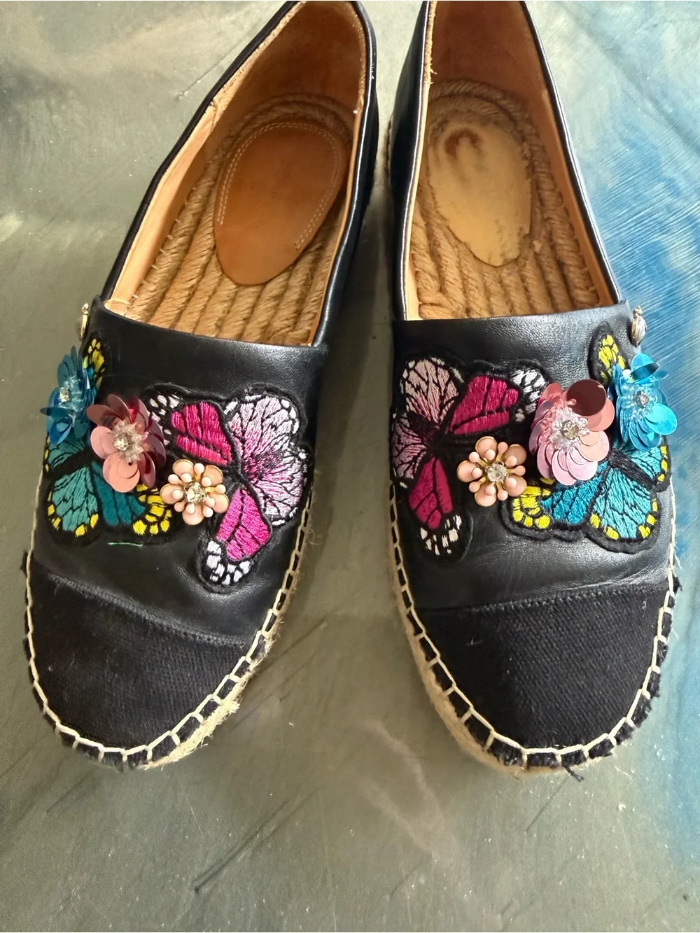 Anthropologie Bill Blass Wyatt Butterfly Espadrilles
